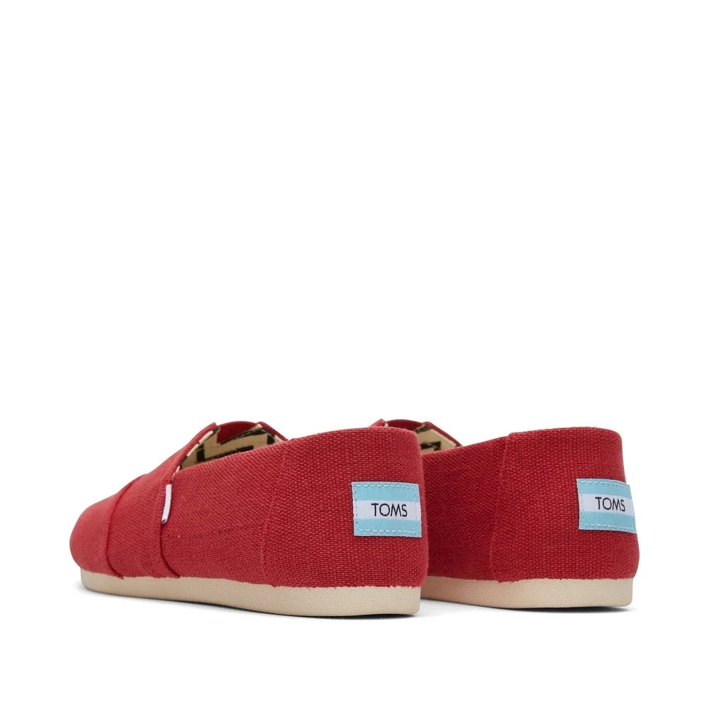 229. TOMS Women's Alpargata Loafer Flat Red Recycled Canvas in 10